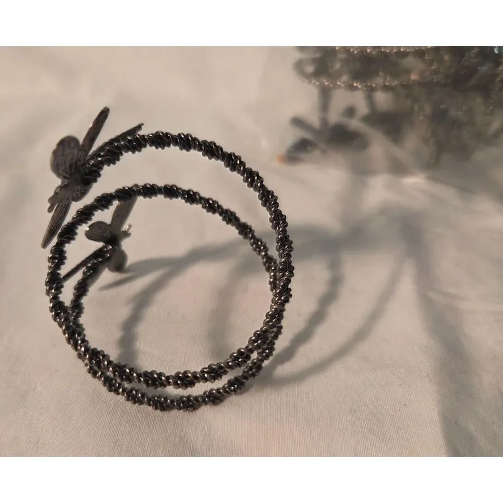 Set of 12 Dragonfly Metal Wire Napkin Rings Rustic Cottage Table Decor